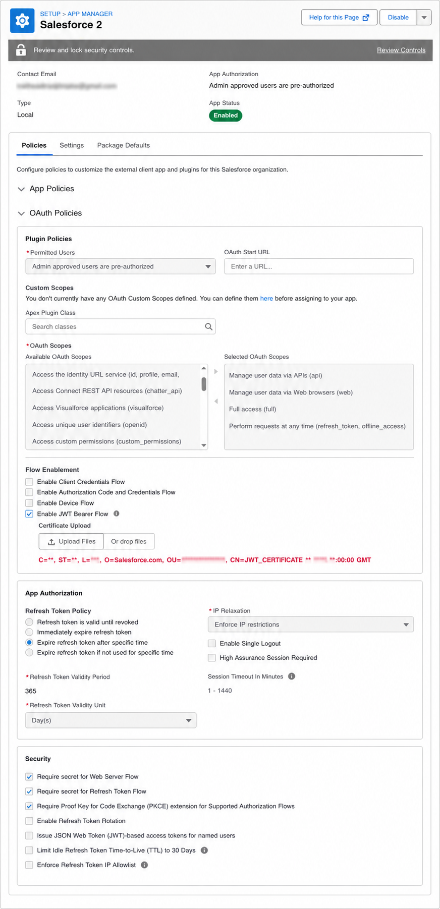 External Client App configuration in Salesforce 2
